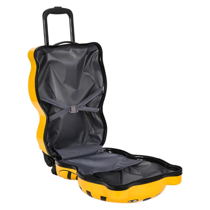 Lightweight Travel Kids Cartoon Luggage 3D Tiger Design Wheeled Suitcase Children's Carry-on with 360° Spinner Wheels