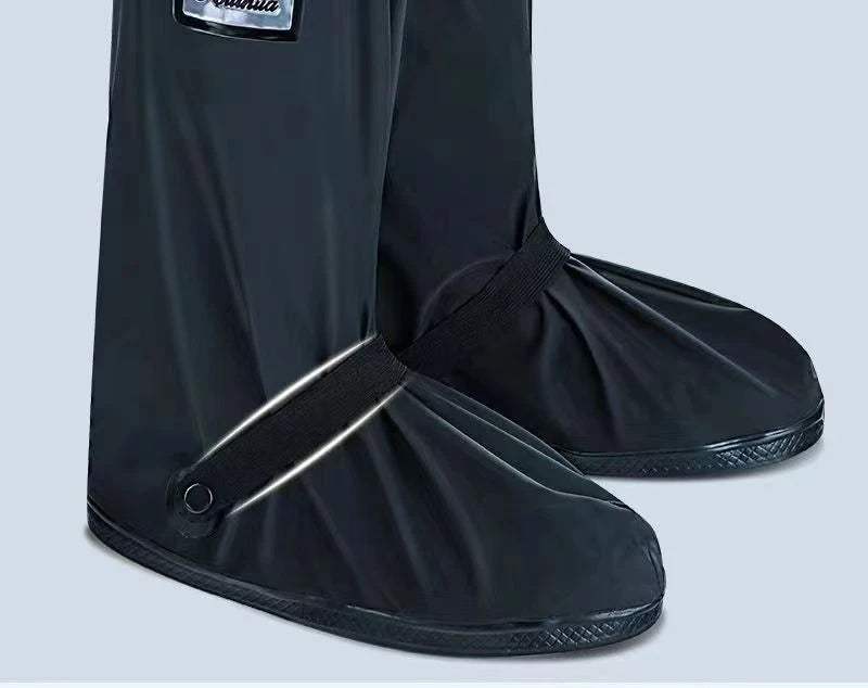 Rain Boot Shoe Cover Black Waterproof with Reflector High Top Clear Shoes Dust Covers for Motorcycle Bike Rain Cover Men Women