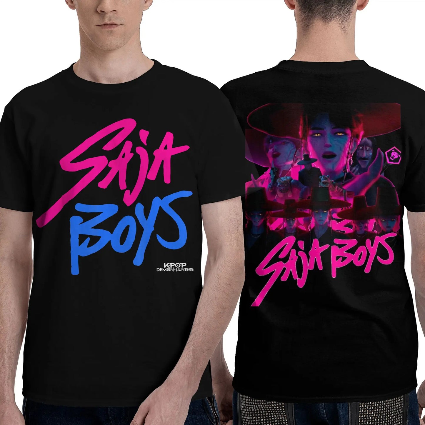 Men Women's T Shirt Saja Boys Demon Kpop Demon Hunters T Shirts Trending  Summer Tees Vintage Loose Cotton Tops Plus Size 2XL