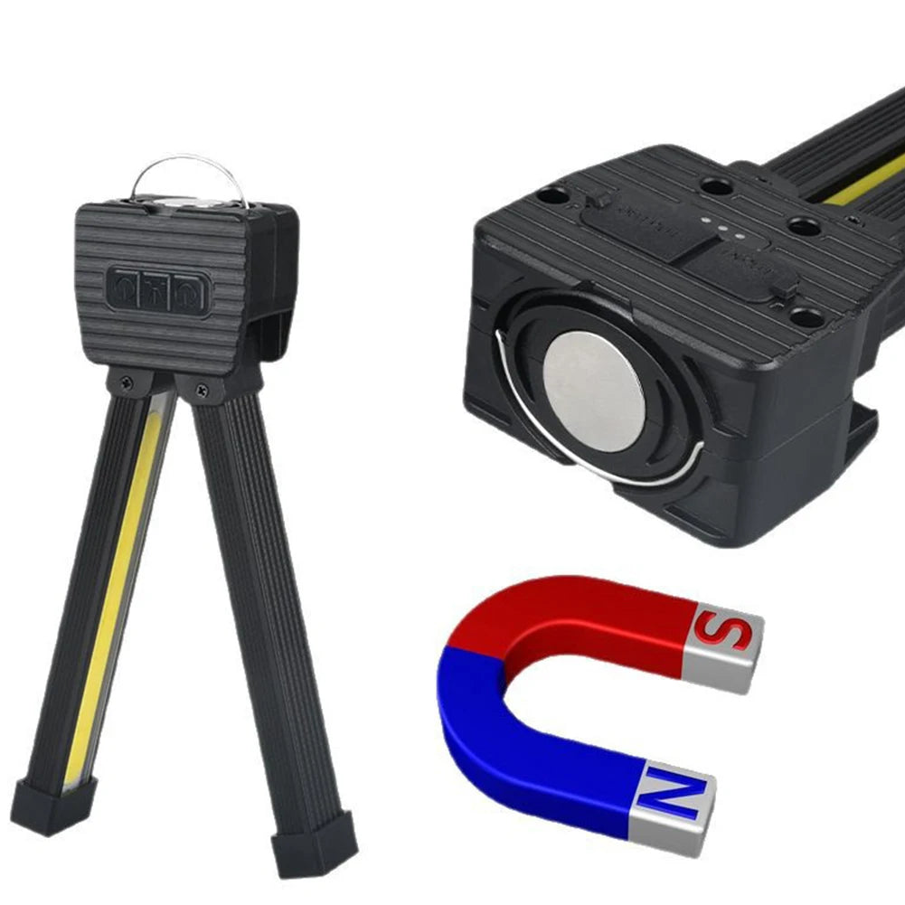Gym Lamp for Posing Magnetic LED Flashlight w/Hanging Hook Waterproof 7 Gear Dimming Work Light Rechargeable Car Inspection Lamp