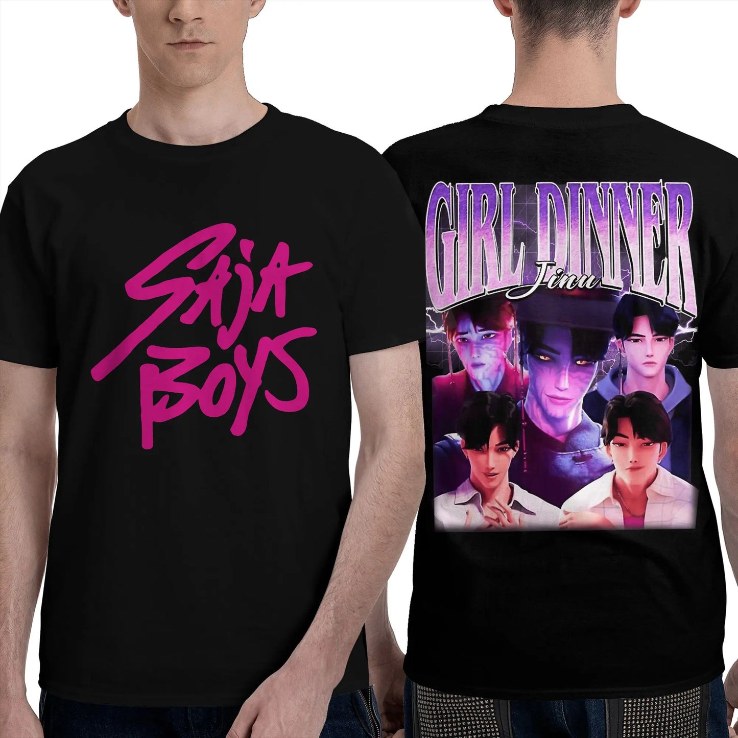 Men Women's T Shirt Saja Boys Demon Kpop Demon Hunters T Shirts Trending  Summer Tees Vintage Loose Cotton Tops Plus Size 2XL