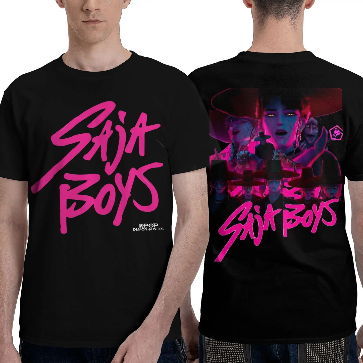 Men Women's T Shirt Saja Boys Demon Kpop Demon Hunters T Shirts Trending  Summer Tees Vintage Loose Cotton Tops Plus Size 2XL