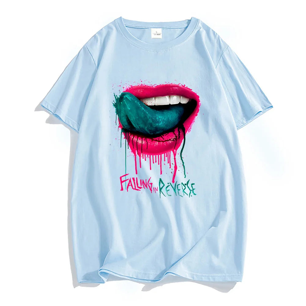 Falling in Reverse T-shirts Rock Band Graphic Printing Tee-shirt Streetwear Hip Hop Style Summer Tshirts Cotton Men/Women Tees