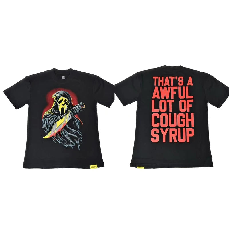 That's A Awful Lot of Cough Syrup T-shirts Tops Tees Personality Hip-hop Print Trend New Blue Short Sleeve Men's Clothing