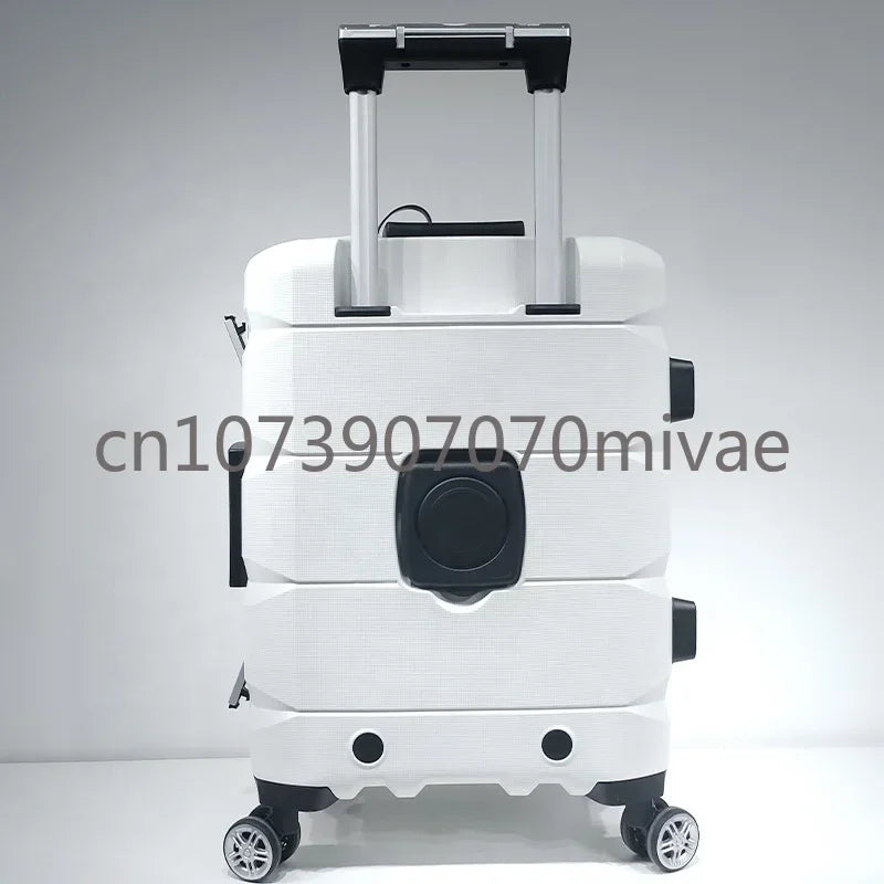 Multifunctional Universal Wheel Luggage Phone Holder Suitcase with Front Double Open Cup  Carry on Bags