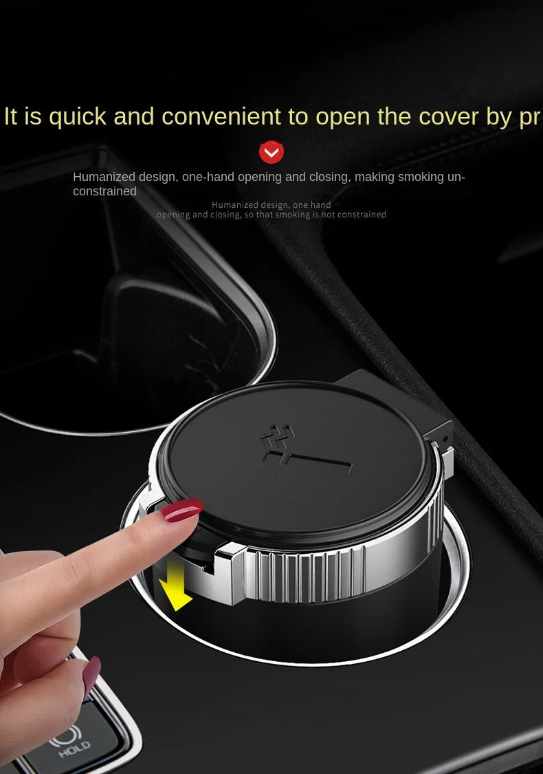 Car Ashtray Creative Personality Car Ashtray with Lid LED Light Dual Use in Car and Home Ashtray