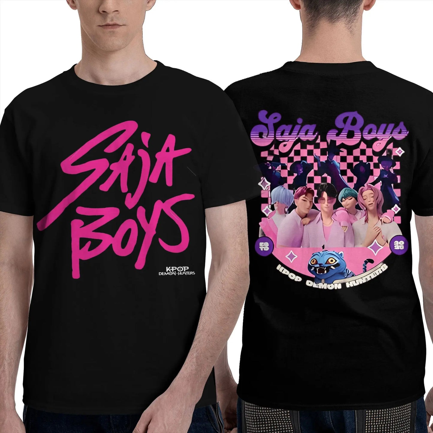 Men Women's T Shirt Saja Boys Demon Kpop Demon Hunters T Shirts Trending  Summer Tees Vintage Loose Cotton Tops Plus Size 2XL