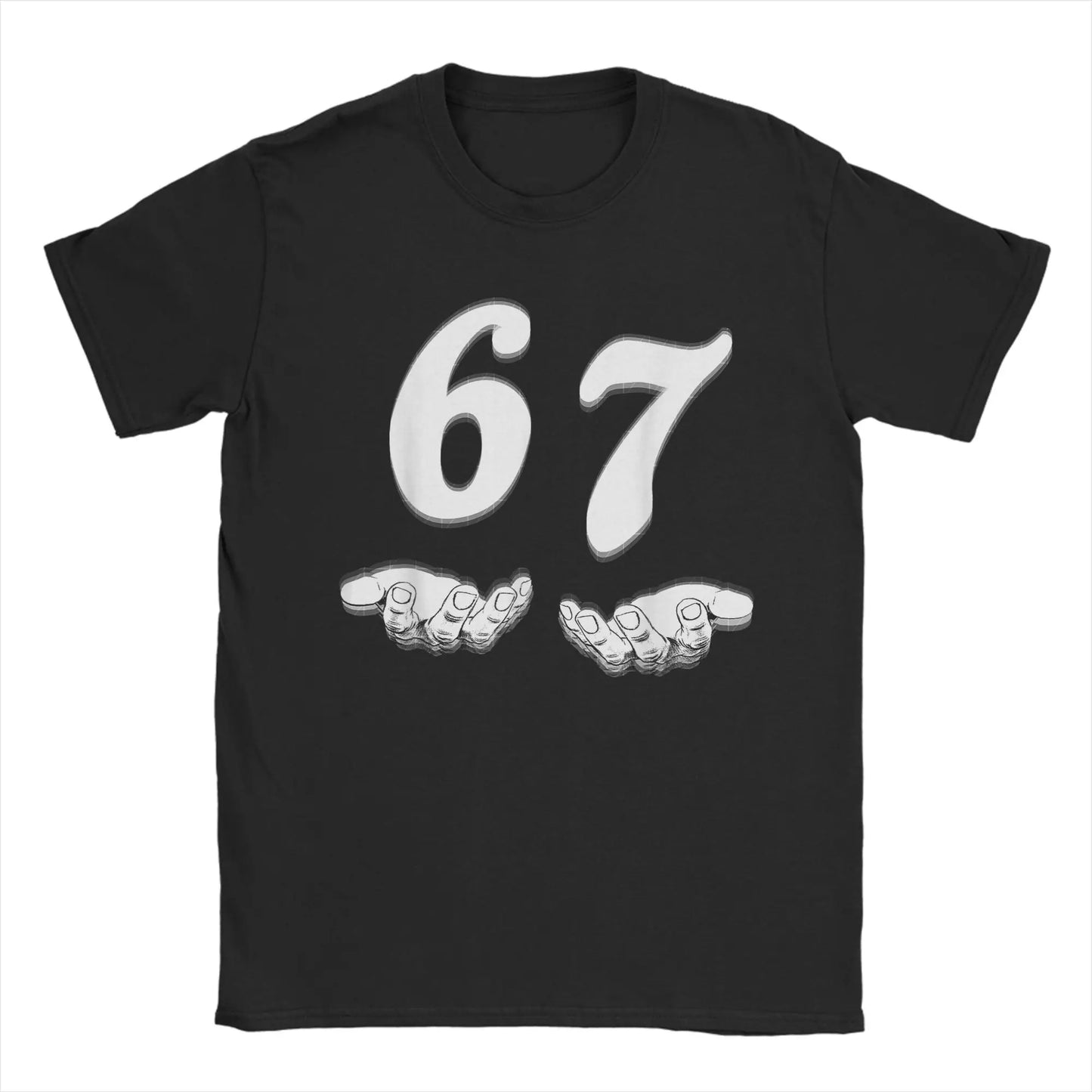 Men T-Shirts Funny Six Seven 6 7 Meme Gen Alpha Slang Vintage 100 Cotton Tees Short Sleeve T Shirt Crewneck Clothes Graphic Tops