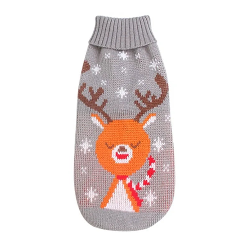 Dog Ugly Christmas Reindeer Sweater Xmas Pet Winter Knitwear Clothes Warm Turtleneck Sweater Outfit for Medium Large Dogs