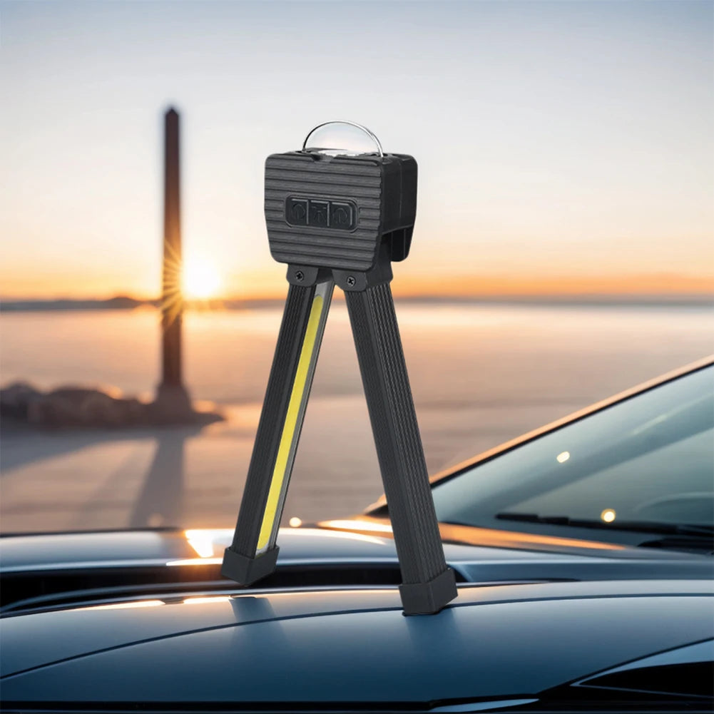 Gym Lamp for Posing Magnetic LED Flashlight w/Hanging Hook Waterproof 7 Gear Dimming Work Light Rechargeable Car Inspection Lamp