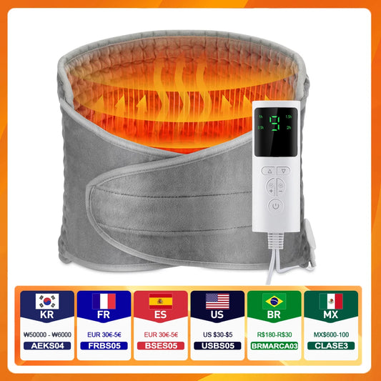 Electric Heating Pad Waist Back Warm Pad 9-level Temperature Control Waist Belt Office Home Gift Winter Warming Back Hand Warmer