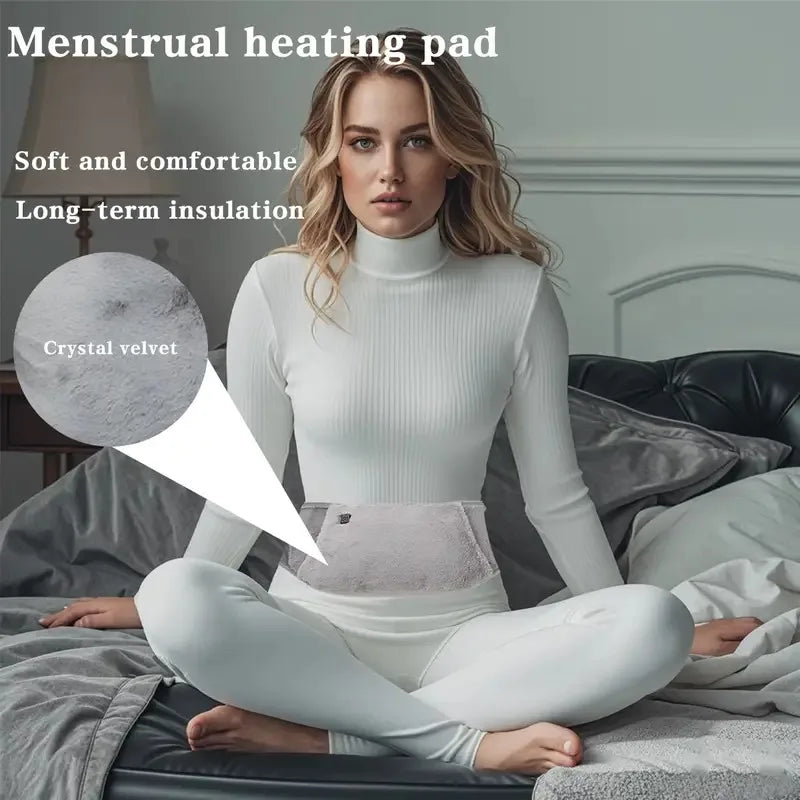 Electric Heating Abdomen Belt Adjustable Waist Heated Therapy for Menstrual Cramp Lumbar Relax Relief Uterus Hand Warmer Winter