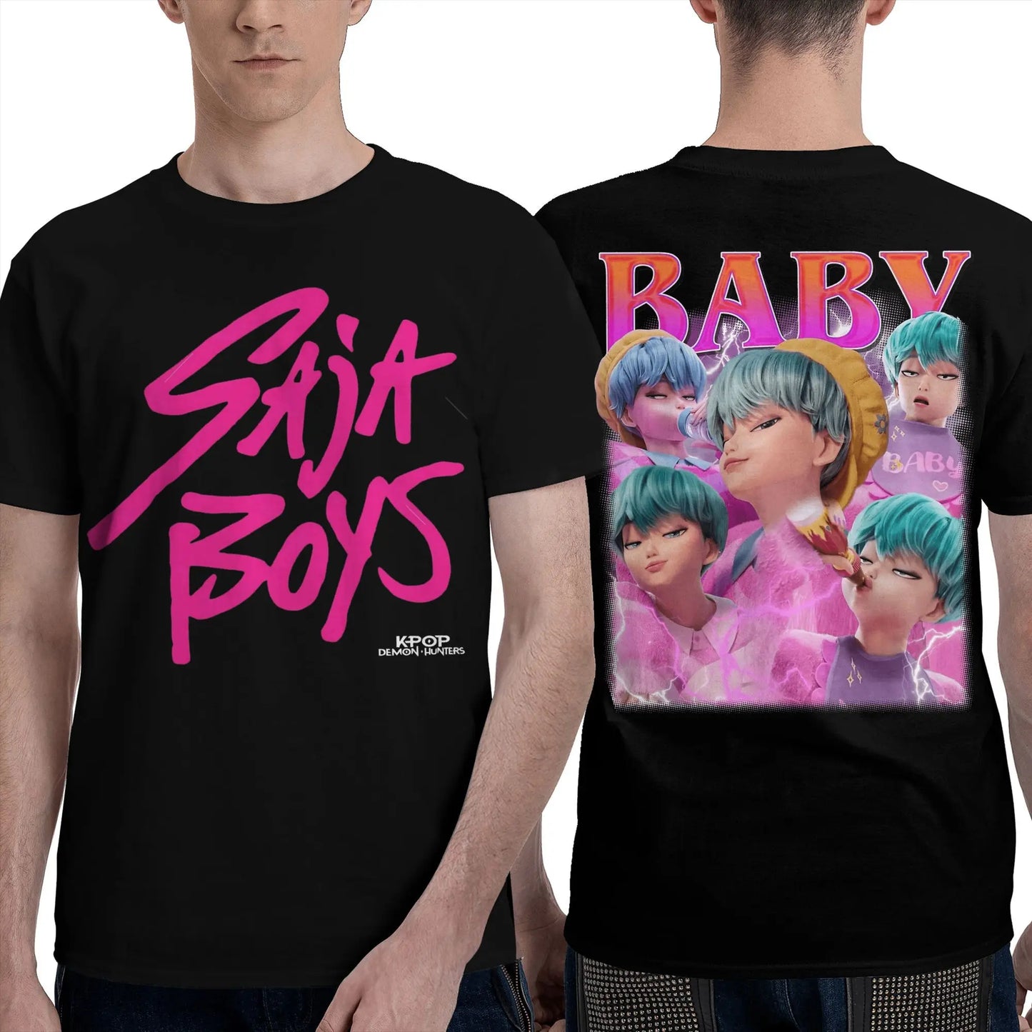 Men Women's T Shirt Saja Boys Demon Kpop Demon Hunters T Shirts Trending  Summer Tees Vintage Loose Cotton Tops Plus Size 2XL