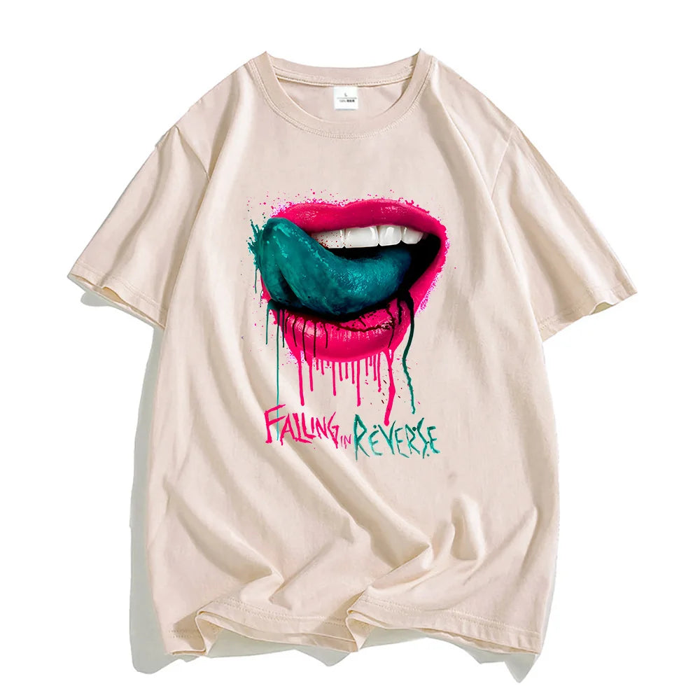 Falling in Reverse T-shirts Rock Band Graphic Printing Tee-shirt Streetwear Hip Hop Style Summer Tshirts Cotton Men/Women Tees