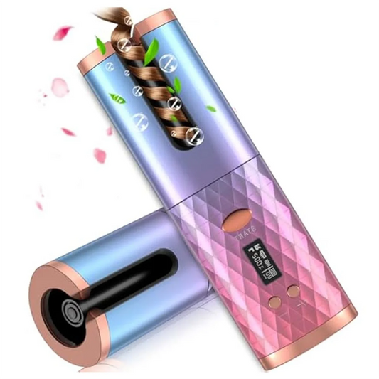 New Automatic Curling Iron, Cordless Auto Hair Curler,Portable Rotating Curling Wave Wand Styling Tool, Auto Shut Off