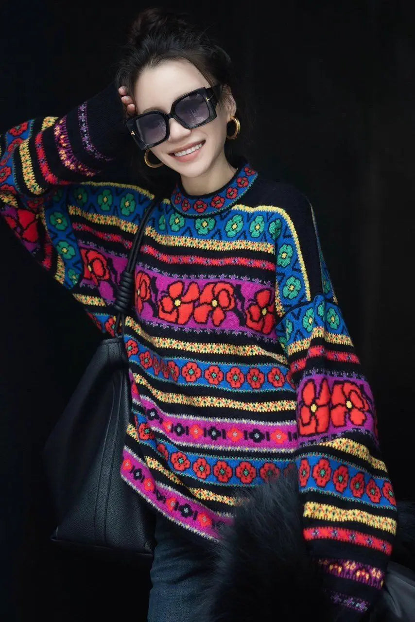 Knitted Sweater with Pullover Women's Autumn and Winter Outfitsnew Hot Items Thick and Lazy Bottom Women's Shirt Sweaters