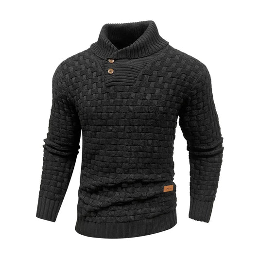 Men’s Sweater Winter Knitted Crew Neck Warm Soft Long Sleeve Pullover Textured Ribbed Edge Comfortable High Quality Top US Size