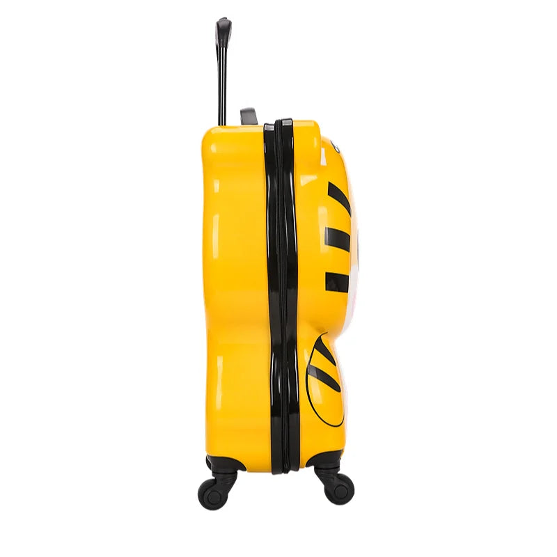 Lightweight Travel  Kids Cartoon Luggage 3D Tiger Design Wheeled Suitcase Children's Carry-on with 360° Spinner Wheels