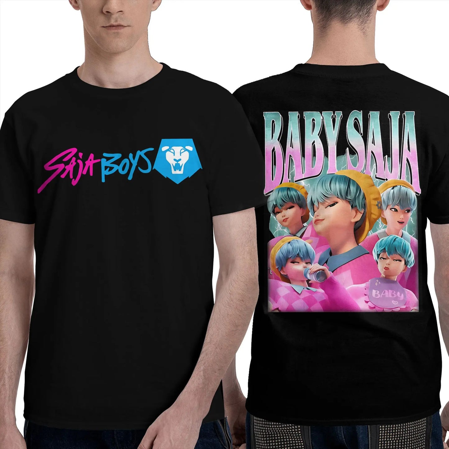 Men Women's T Shirt Saja Boys Demon Kpop Demon Hunters T Shirts Trending  Summer Tees Vintage Loose Cotton Tops Plus Size 2XL