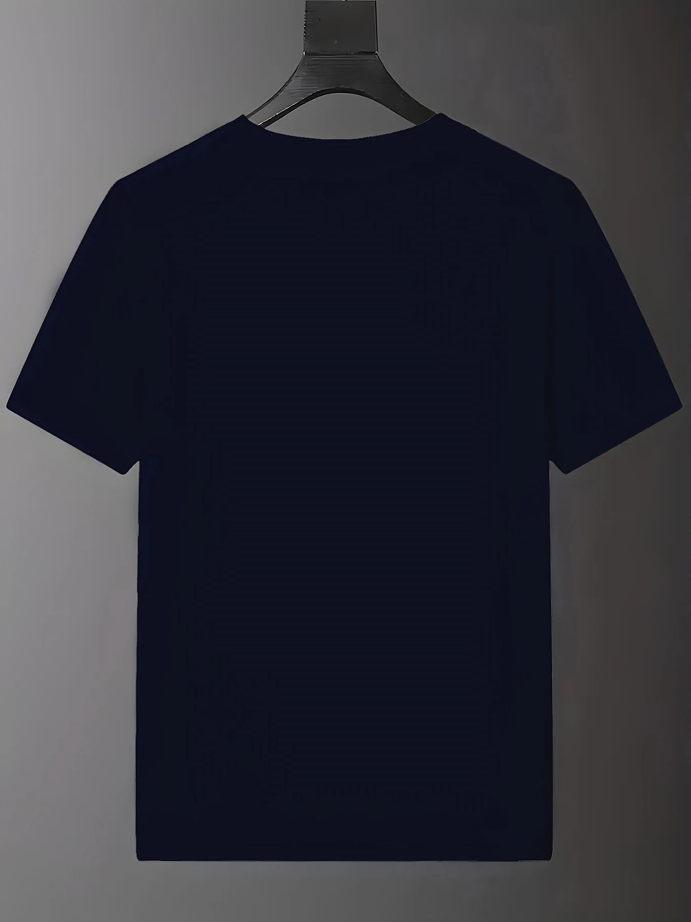 Men's Trend T-shirt Letter Printing Slim Fit Round Neck Youth Male Tees 2025 Summer Fashion Causal Versatile Blue Tops Clothing