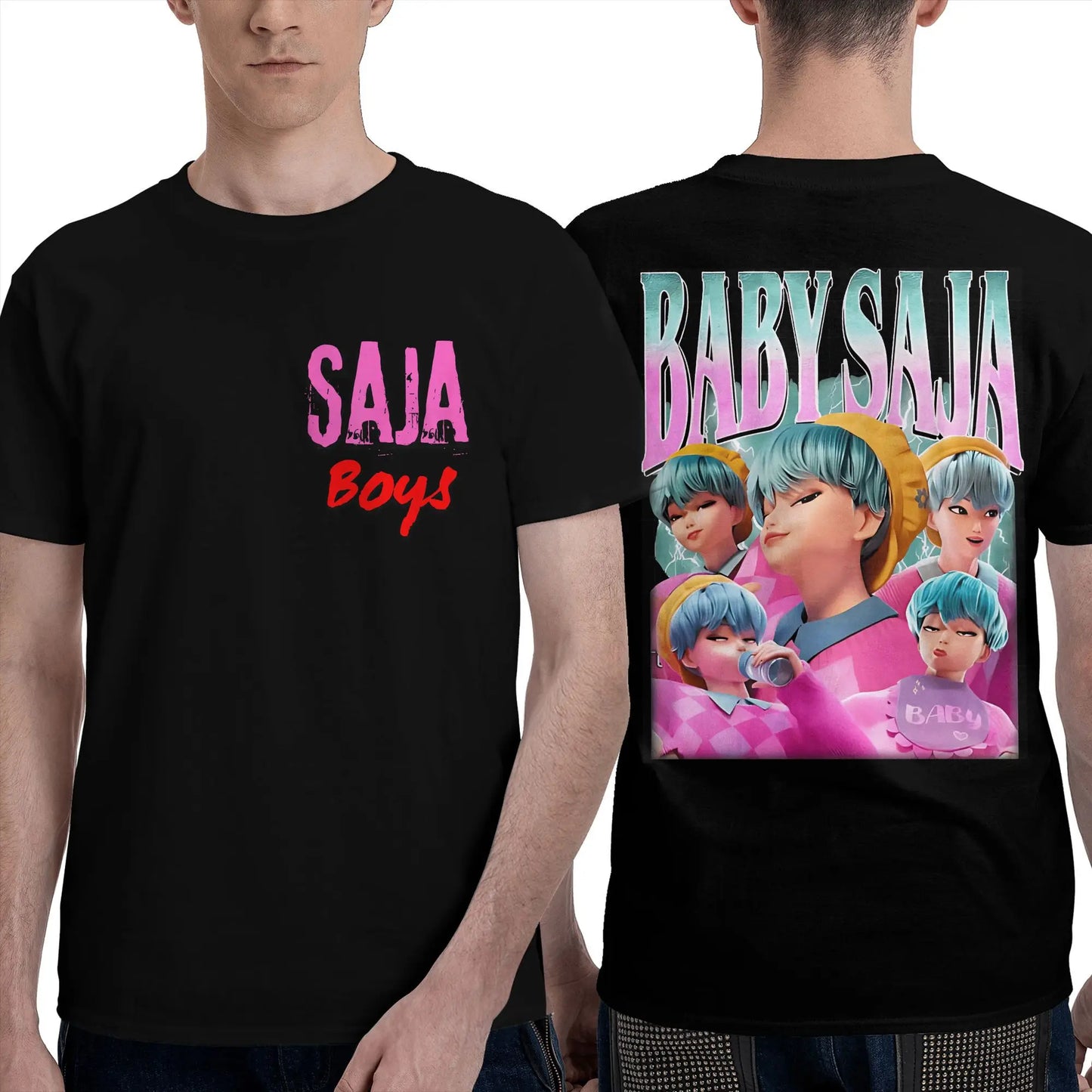 Men Women's T Shirt Saja Boys Demon Kpop Demon Hunters T Shirts Trending  Summer Tees Vintage Loose Cotton Tops Plus Size 2XL
