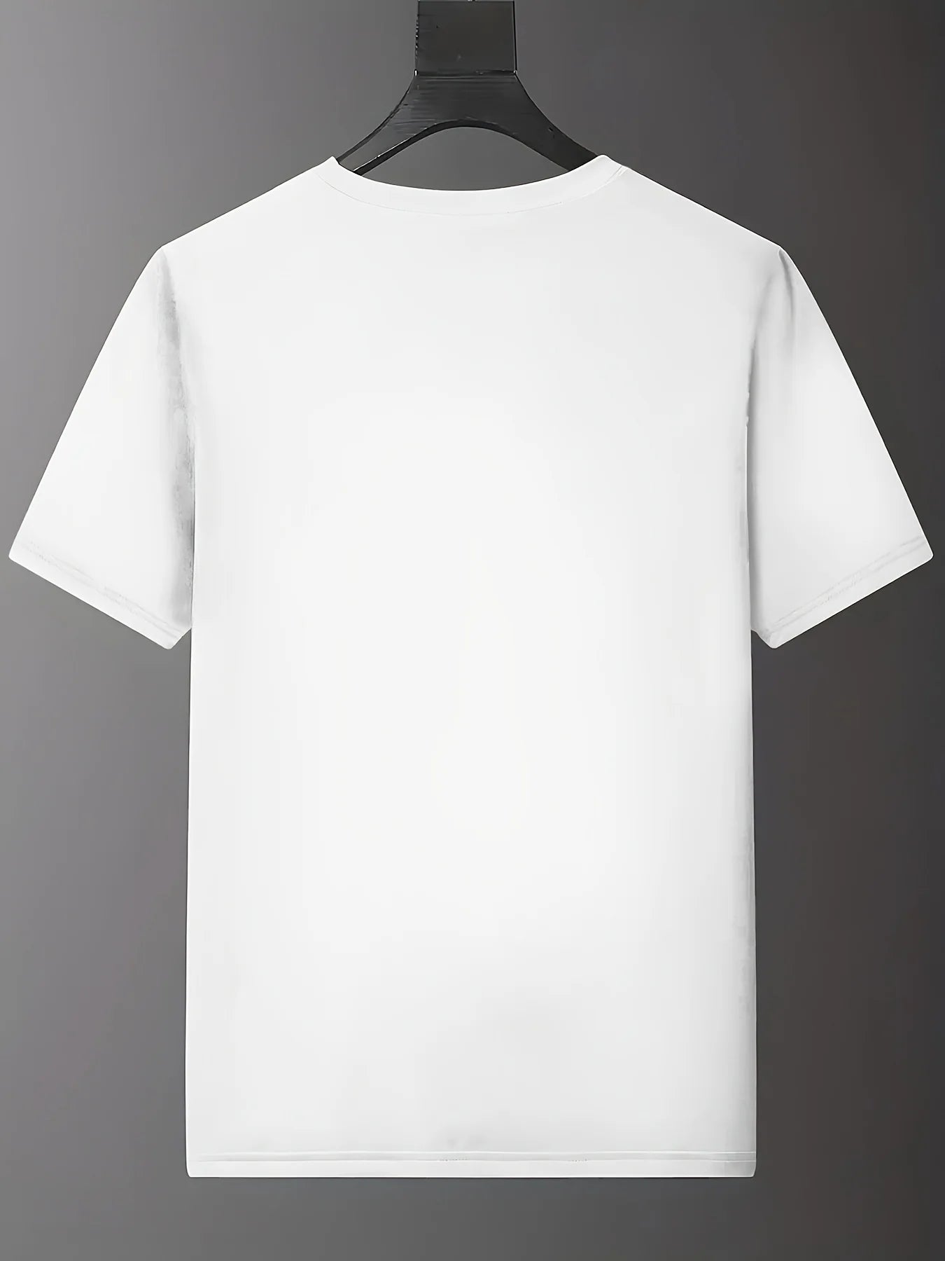 Men's Trend T-shirt Letter Printing Slim Fit Round Neck Youth Male Tees 2025 Summer Fashion Causal Versatile Blue Tops Clothing