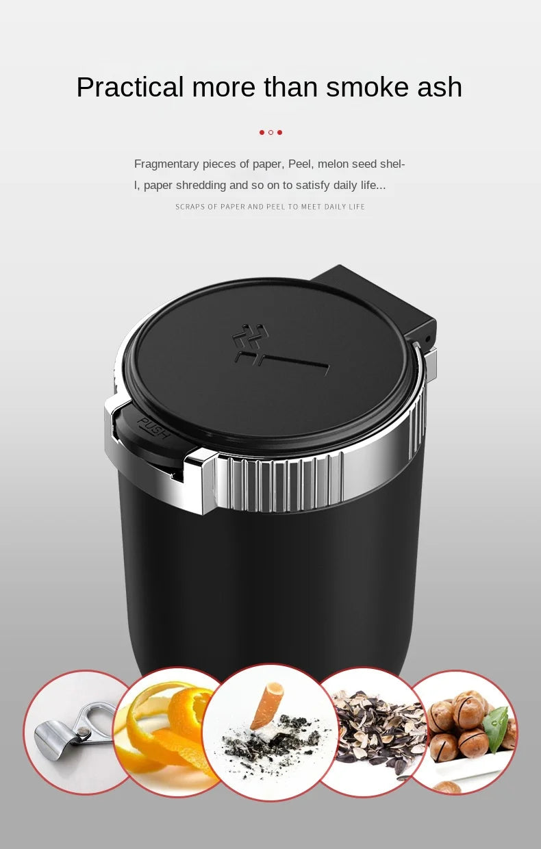 Car Ashtray Creative Personality Car Ashtray with Lid LED Light Dual Use in Car and Home Ashtray
