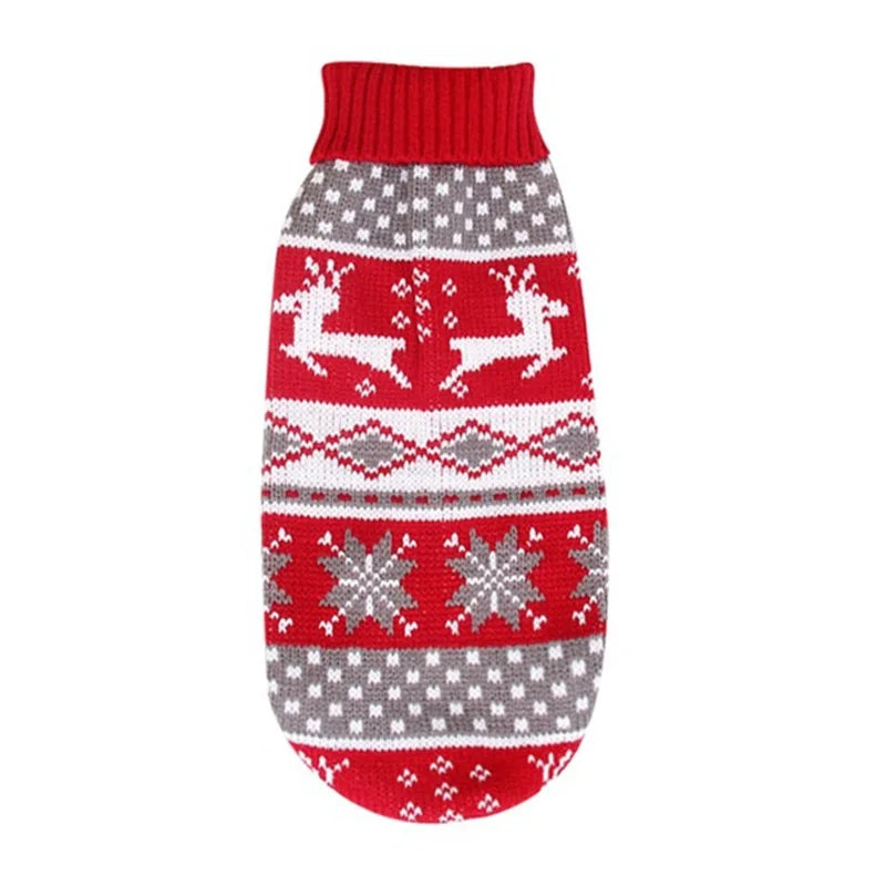 Dog Ugly Christmas Reindeer Sweater Xmas Pet Winter Knitwear Clothes Warm Turtleneck Sweater Outfit for Medium Large Dogs
