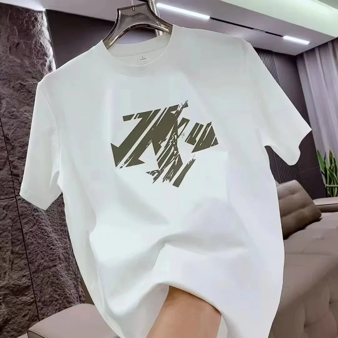 High QualityThe Trend of Summer T-shirts with Round Neck and Short Sleeve Print for Men and Women in Summer Street T-shirt