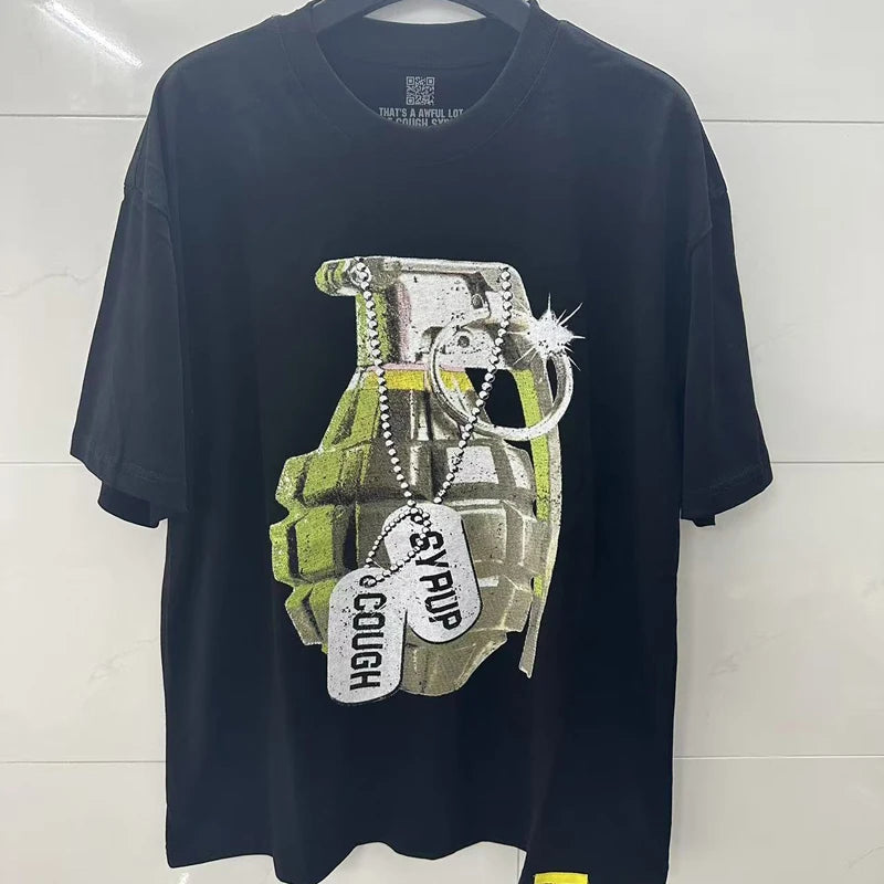 That's A Awful Lot of Cough Syrup T-shirts Tops Tees Personality Hip-hop Print Trend New Blue Short Sleeve Men's Clothing