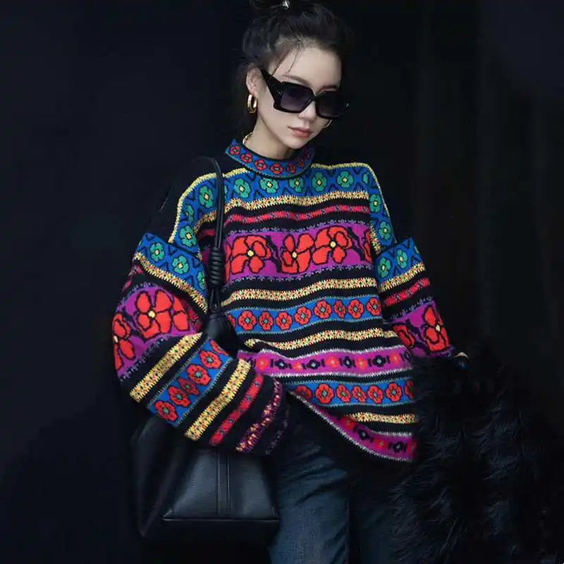 Knitted Sweater with Pullover Women's Autumn and Winter Outfitsnew Hot Items Thick and Lazy Bottom Women's Shirt Sweaters