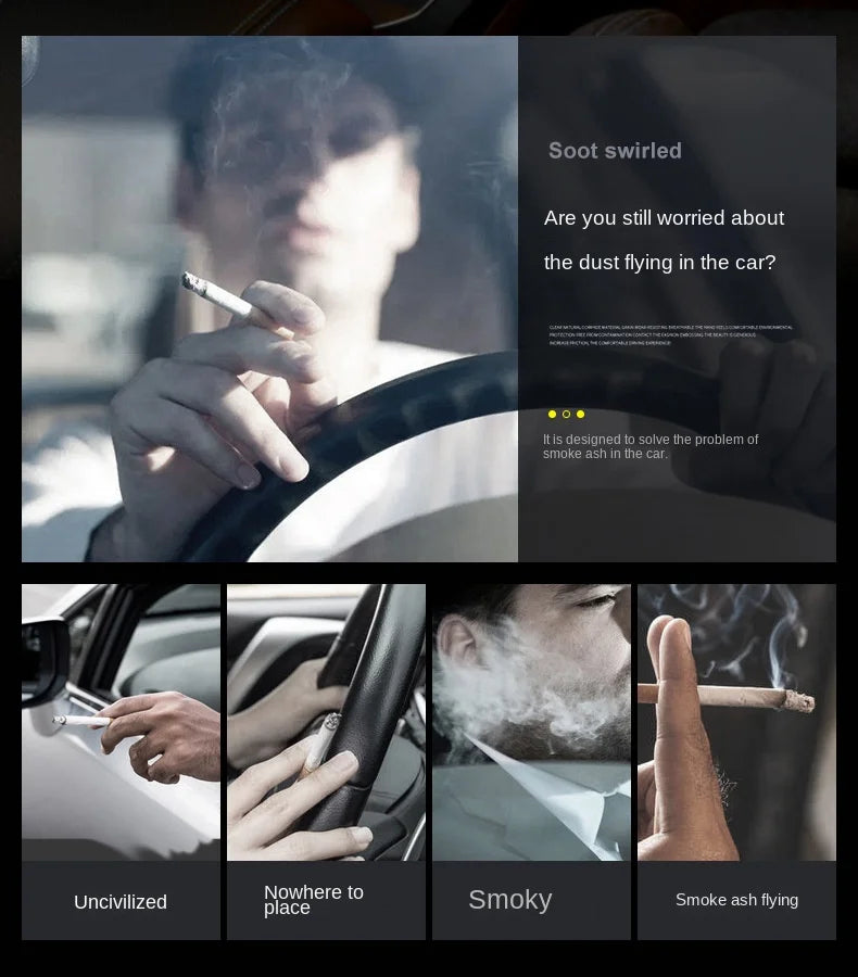 Car Ashtray Creative Personality Car Ashtray with Lid LED Light Dual Use in Car and Home Ashtray