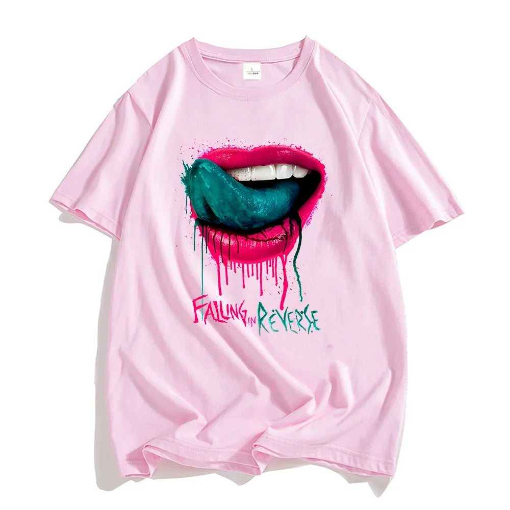 Falling in Reverse T-shirts Rock Band Graphic Printing Tee-shirt Streetwear Hip Hop Style Summer Tshirts Cotton Men/Women Tees