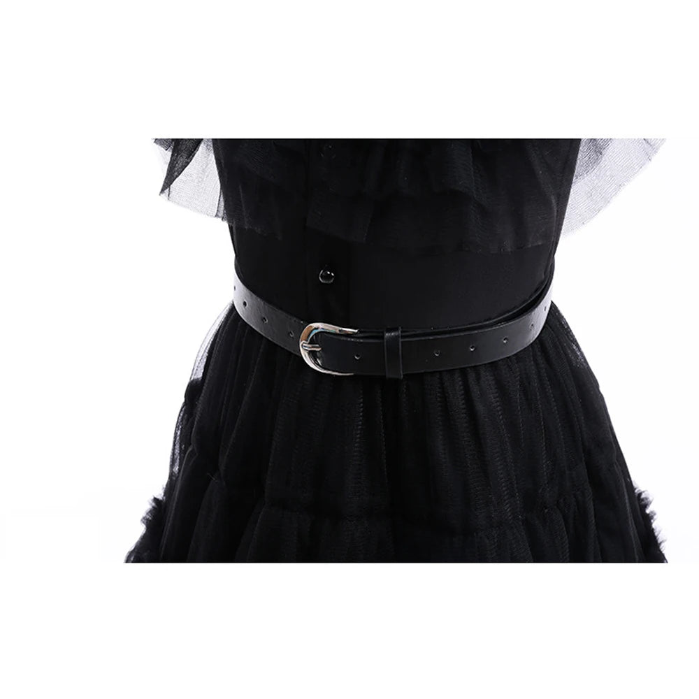 Wednesday Addams Costumes Girls Birthday Princess Costume Black Fancy Kids Halloween Carnival Dancing Party Suit for Girls
