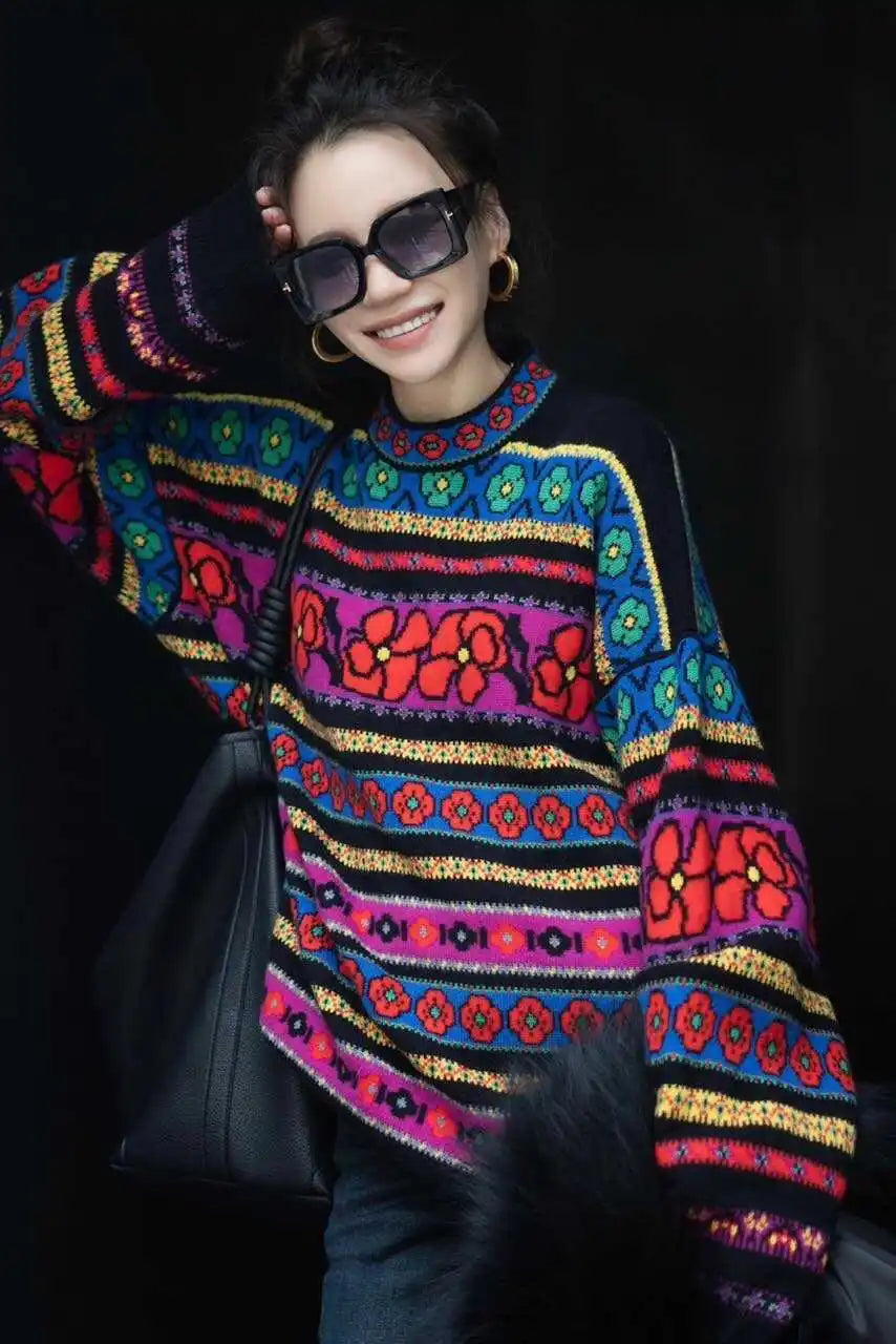 Knitted Sweater with Pullover Women's Autumn and Winter Outfitsnew Hot Items Thick and Lazy Bottom Women's Shirt Sweaters