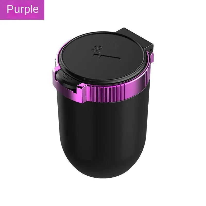 Car Ashtray Creative Personality Car Ashtray with Lid LED Light Dual Use in Car and Home Ashtray