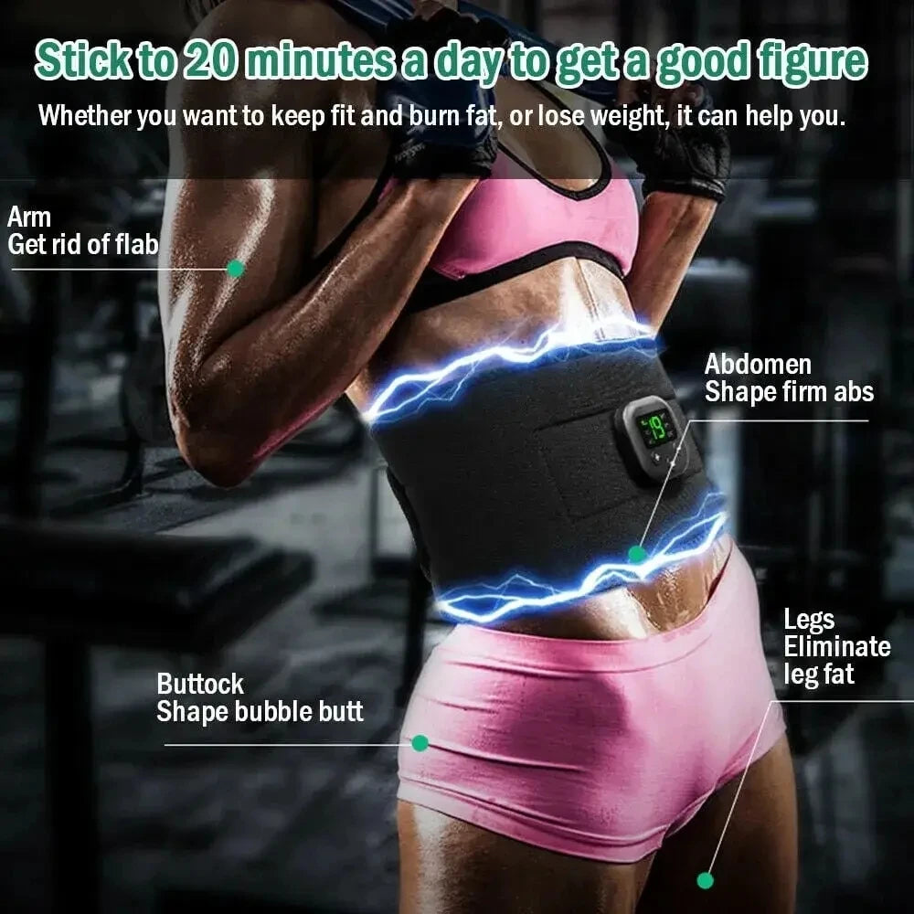 Waist Massager USB Charging Electric Arm Hip Leg Trainer Weight Loss Shaping Fitness Massager Equipment Portable Shaper Belt