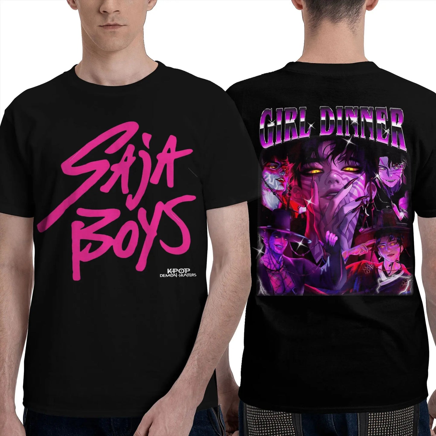 Men Women's T Shirt Saja Boys Demon Kpop Demon Hunters T Shirts Trending  Summer Tees Vintage Loose Cotton Tops Plus Size 2XL