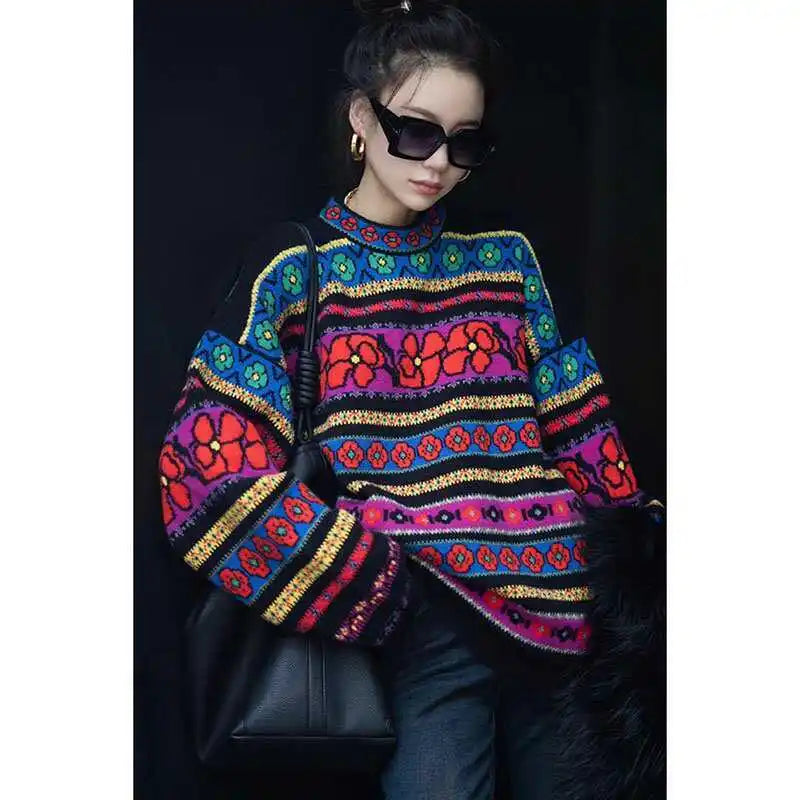Knitted Sweater with Pullover Women's Autumn and Winter Outfitsnew Hot Items Thick and Lazy Bottom Women's Shirt Sweaters