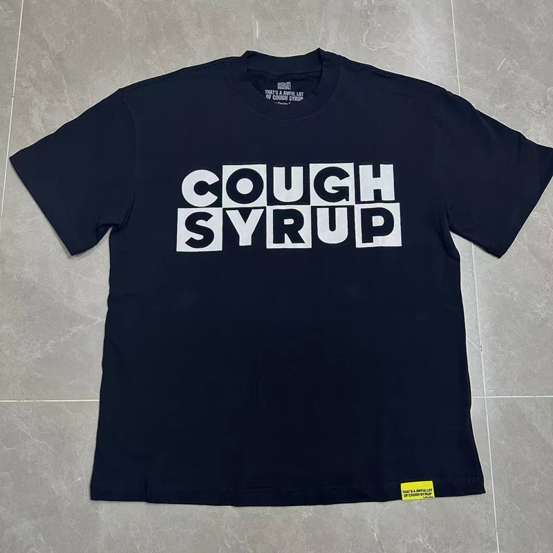 That's A Awful Lot of Cough Syrup T-shirts Tops Tees Personality Hip-hop Print Trend New Blue Short Sleeve Men's Clothing